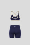 Cross Biker Set (Navy/Ivory)