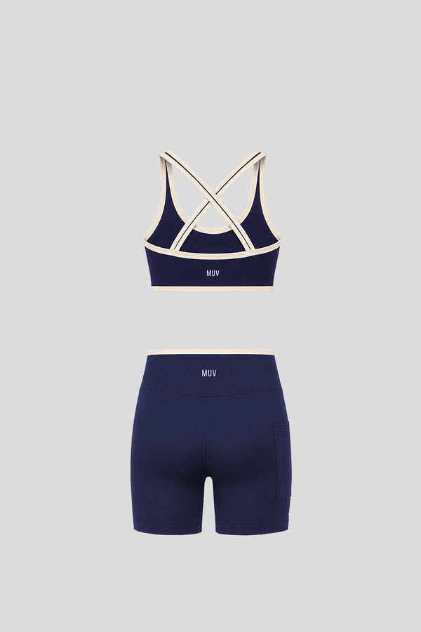 Cross Biker Set (Navy/Ivory)