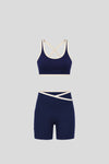 Cross Biker Set (Navy/Ivory)