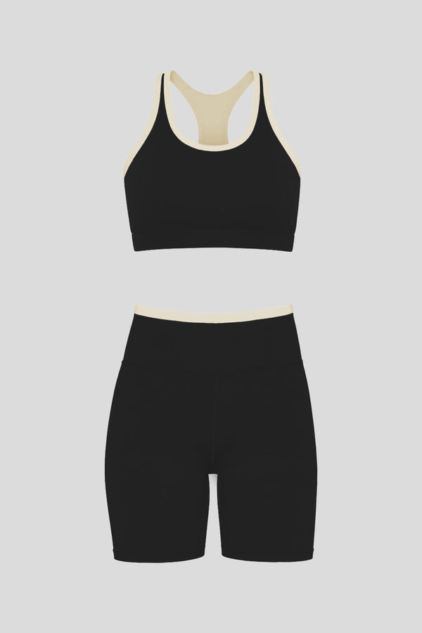 Flow Biker Set (Black/Ivory)